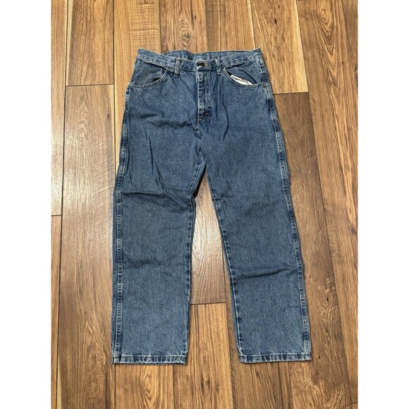 Wrangler Rustler Men's Regular Fit Jeans Size 34x27 Dark Blue Denim - Picture 1 of 7